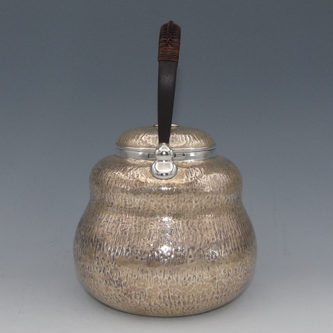 一期一会♪中川浄益 南鐐 瓢形 藤手 湯沸 銀瓶 共箱 検索：九世 茶道具